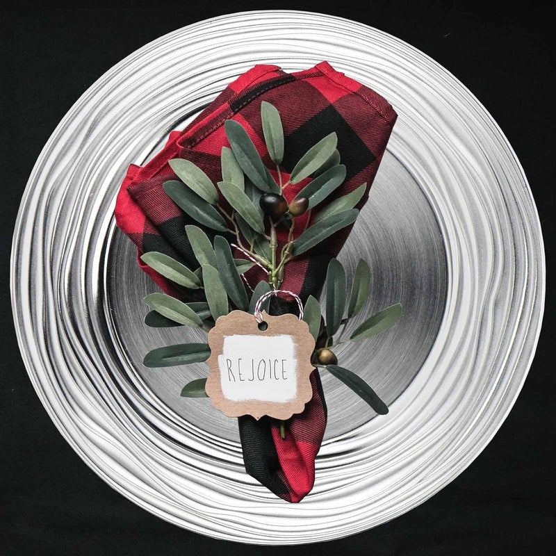 CAMOFOXIN 13 Inch Round Charger Plates Set of 6 Dinner Chargers Bulk Wedding Silver - Image 3