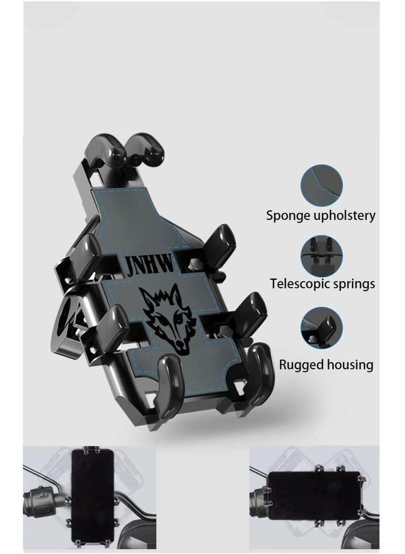 Motorcycle & Bike Phone Holder, Phone Holder with Shock Absorber for Handlebar up to 33mm, for iPhone,Samsung,Xiaomi, Huawei, Honor and More 4.7 inch-7.2 inch Phones - Image 2