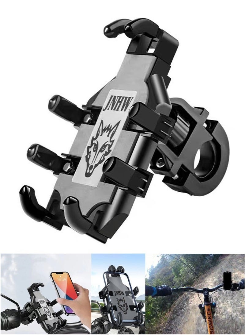 Motorcycle & Bike Phone Holder, Phone Holder with Shock Absorber for Handlebar up to 33mm, for iPhone,Samsung,Xiaomi, Huawei, Honor and More 4.7 inch-7.2 inch Phones - Image 1