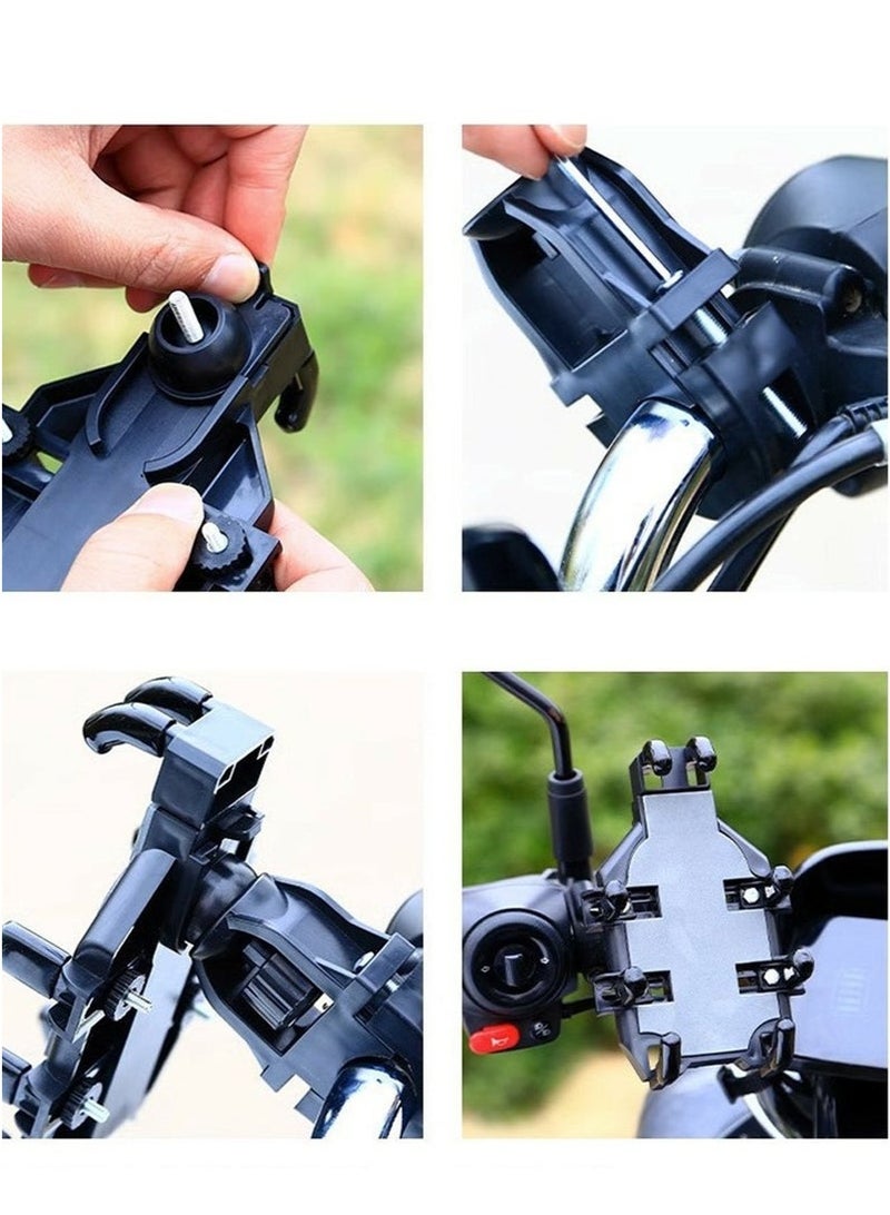 Motorcycle & Bike Phone Holder, Phone Holder with Shock Absorber for Handlebar up to 33mm, for iPhone,Samsung,Xiaomi, Huawei, Honor and More 4.7 inch-7.2 inch Phones - Image 5