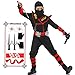 SATKULL Kids Ninja Costumes Boys Ninja Costume Set Halloween Ninjas Dressing Up for Cosplay Parties GiftKidsS45T - Image 3