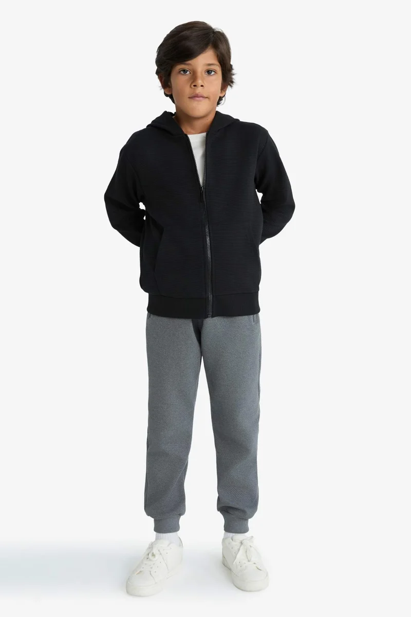 ديفاكتو Boy Hooded Zippered Sweatshirt