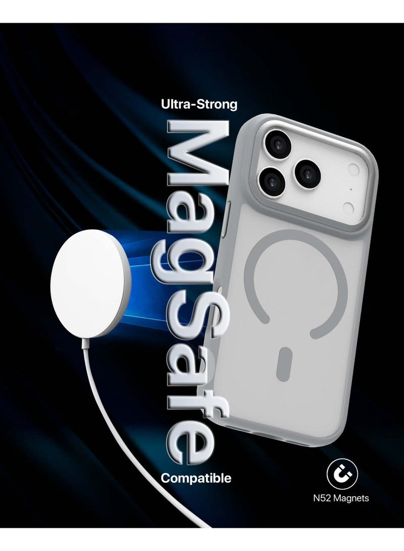 INFINYTY iPhone 17 Pro Max Hybrid Matte Case Modo Grey Frosted PC Back, TPU Frame, Aluminum Camera Frame For Strength. MagSafe Compatible With N52 Magnet, Metallic Buttons, Anti-Slip Soft-Touch Grip, Military Grade Drop-Tested Protection, Infinyty Lite - Image 3