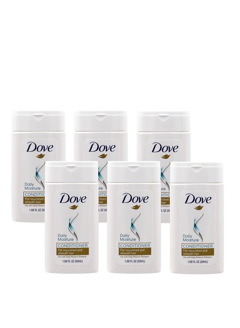 Dove Dove Conditioner, Daily Moisture, Nourishing System for Smooth Hair, 6-Pack, 1.7 FL Oz, 6 Bottles
