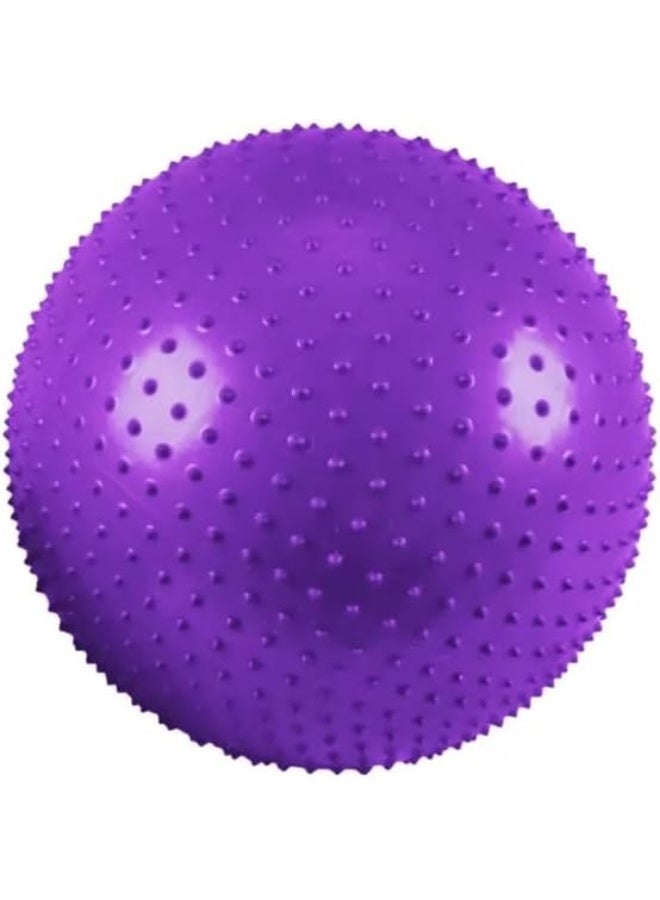 Day To Day Yoga Exercise Fitness Ball 65cm Anti Burst Big Inflatable Ball With Tactile Spikes- Purple - Image 1