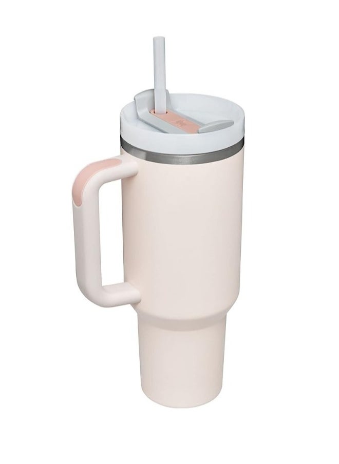 Stanley - Stanley cup H2.0 Stainless Steel with Lid and Straw for Water Iced Tea,Coffee and Smoothie,Rose Quartz,40 oz - Image 1