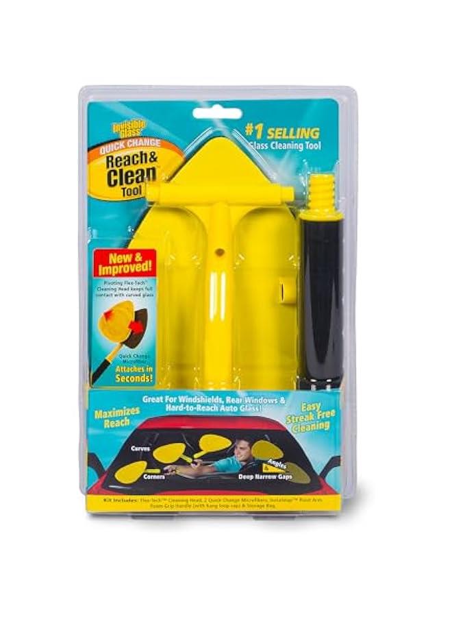 Invisible Glass 95160 Reach  Clean Glass Windshield Cleaner Tool Kit With Extendable Handle, (2) Reusable Quick Change Microfibers, and Storage Bag for Auto Windshield, Trucks, SUVs, RVs, and Windo - Image 2