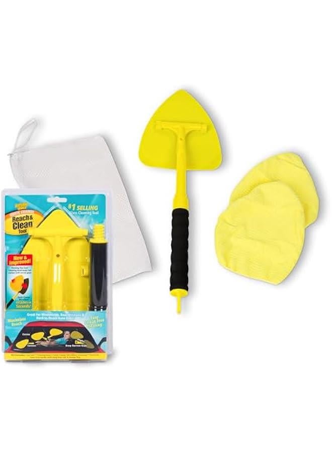 Invisible Glass 95160 Reach  Clean Glass Windshield Cleaner Tool Kit With Extendable Handle, (2) Reusable Quick Change Microfibers, and Storage Bag for Auto Windshield, Trucks, SUVs, RVs, and Windo - Image 1