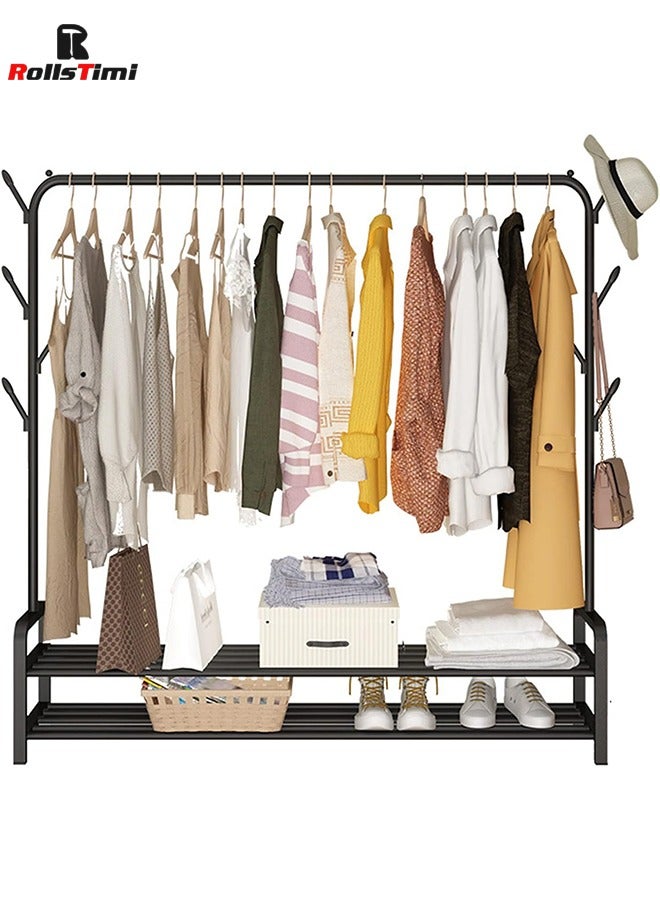 RollsTimi  Clothes Organizer And Coated Metal Rack Black 110x33x150cm  - Image 4