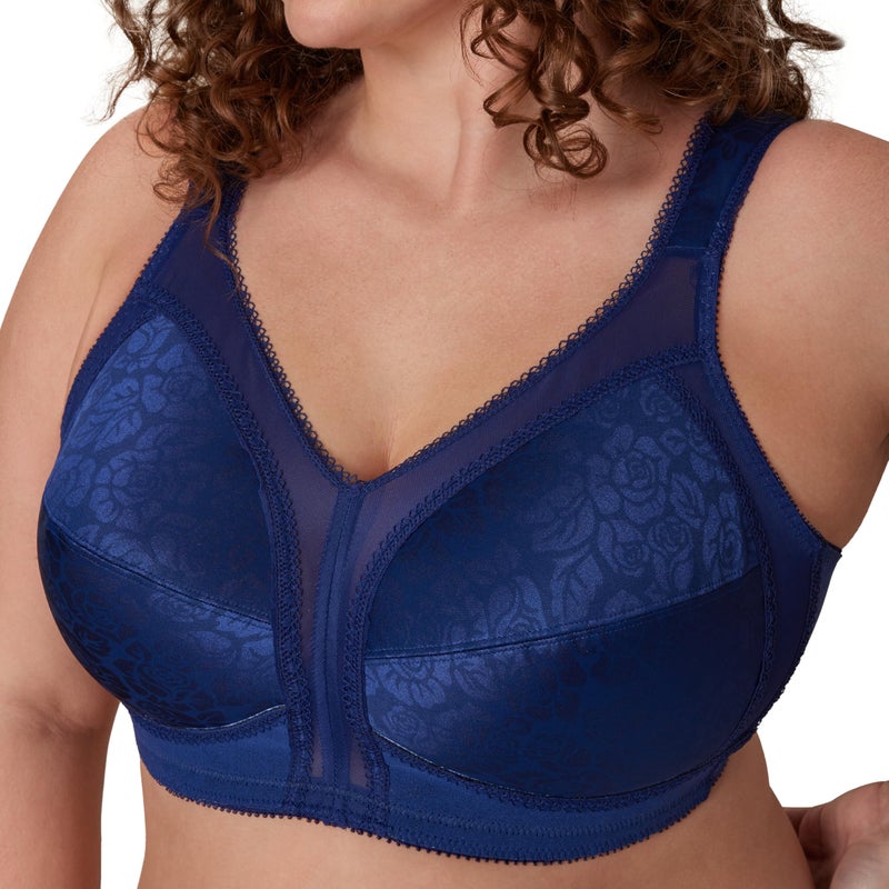 PLAYTEX Womens 18 Hour Comfort-strap Wireless Bra, Full-coverage With 4-way Trusupport, Single & 2-pack Bras, Sailor Blue, 38DDD US - Image 3