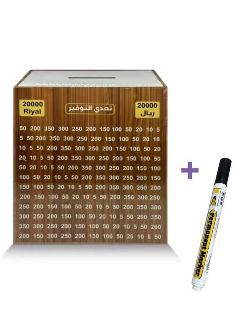 A savings challenge bank of (20,000) with a gift pen for crossing out numbers - Image 1