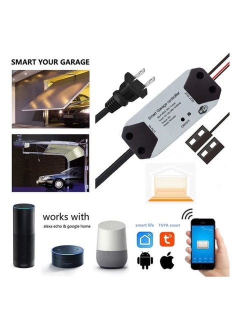Smart WiFi Switch Garage Door Opener Controller Work, WIFI, with Alexa Echo Google Home Smart Life/ Tuya APP Control No Hub Required