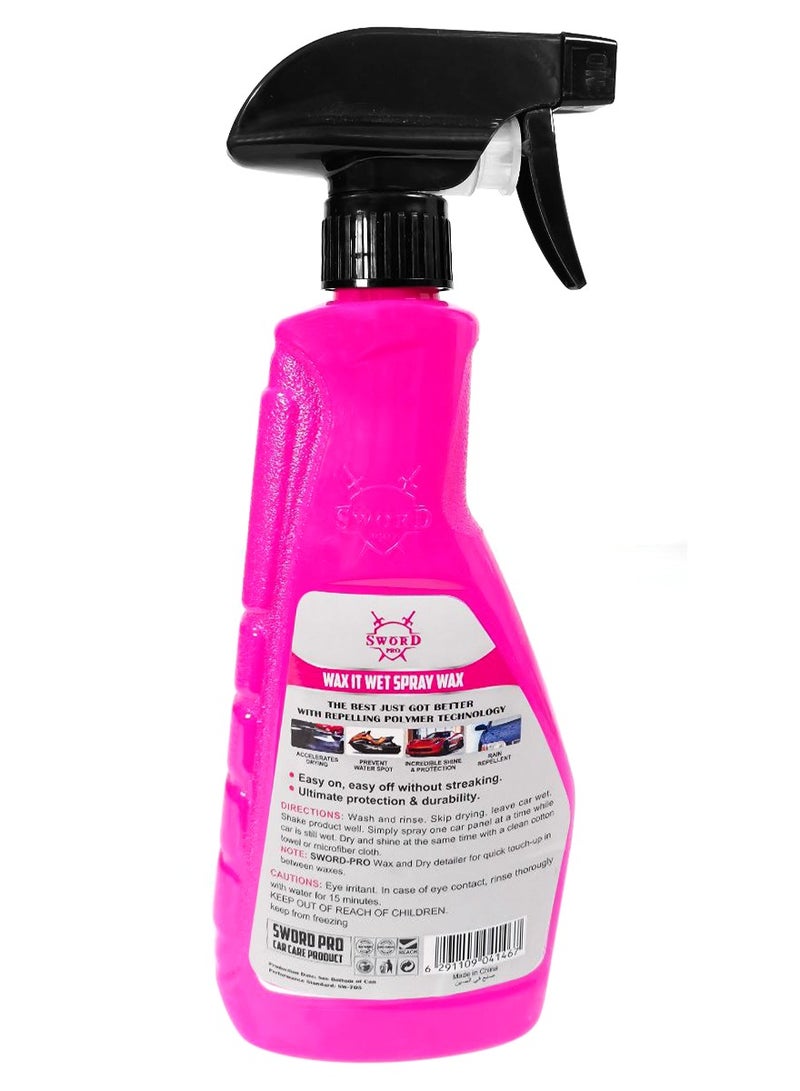 Sword Pro Wax It Wet Spray Wax 500ml - Easy Spray-On Shine and Protection SW-705 - Image 2