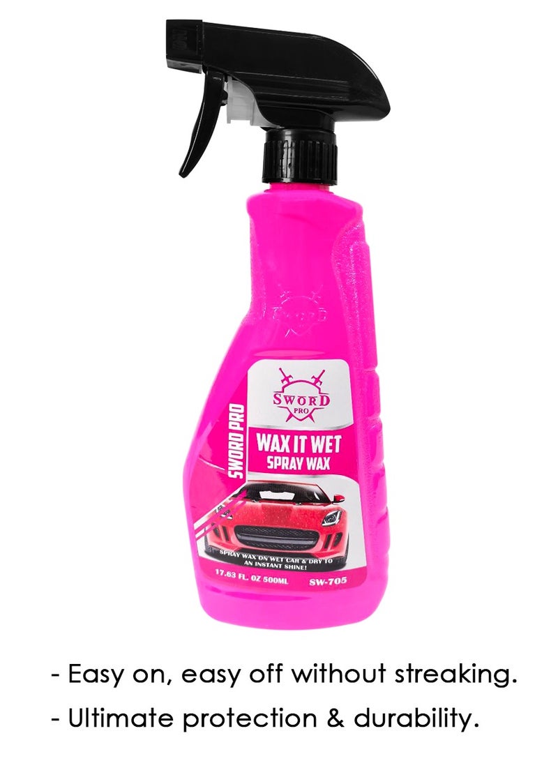 Sword Pro Wax It Wet Spray Wax 500ml - Easy Spray-On Shine and Protection SW-705 - Image 5