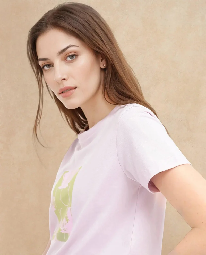 Rareism Women's Soft Cotton-Poly Blend T-Shirt