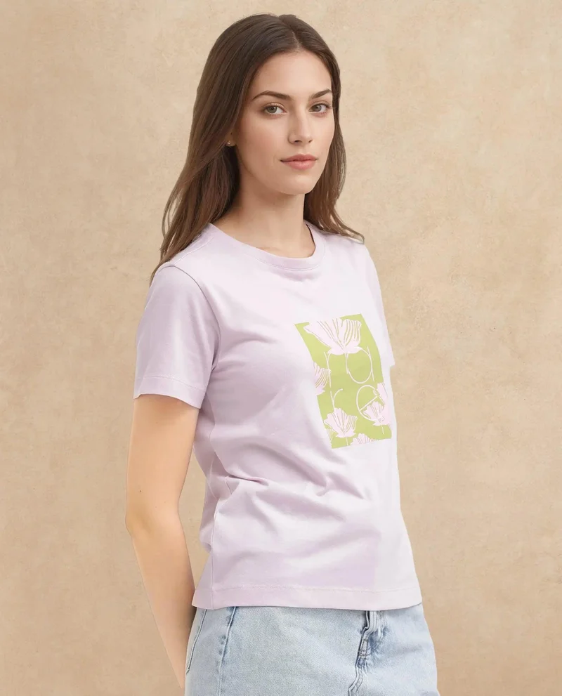 Rareism Women's Soft Cotton-Poly Blend T-Shirt