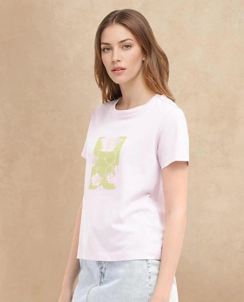 Rareism Women's Soft Cotton-Poly Blend T-Shirt