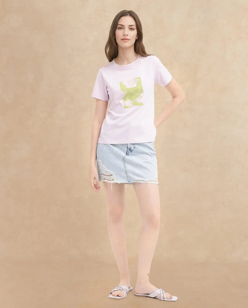 Rareism Women's Soft Cotton-Poly Blend T-Shirt