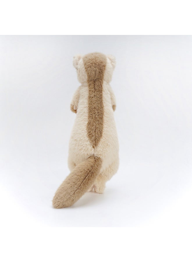 Cautable European Mink Plush Doll Simulation Mink Doll Children's Sleeping Accompanying Doll Pillow Gift Ferret-Specifications:52*20cm(0.38kg)-Color:White Mink