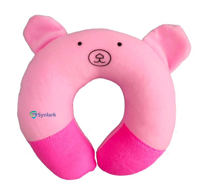 Synlark New Born Baby Soft Neck Supporting Pillow for Head Shaping Baby (0-18 Month) (Pink) - Image 1
