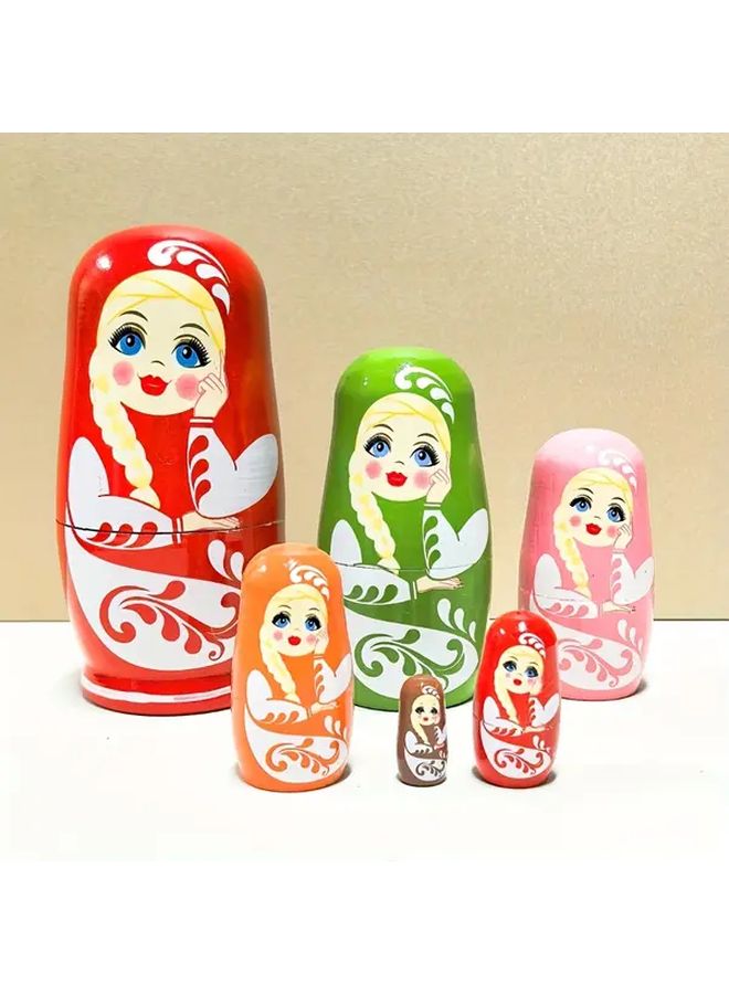 Traditional Matryoshka Style 84 Nesting Dolls Set Color Coded Layers Sturdy Wooden Collectible Stacking Toy For Children And Adults Educational Handmade Craft With Intricate Faces Dress Design Safe For Kids Over 3 Years Birthday Christmas Easter Gift Multi Color Options Red Green Pink Brown White Golden Mini Small Dolls - Image 1