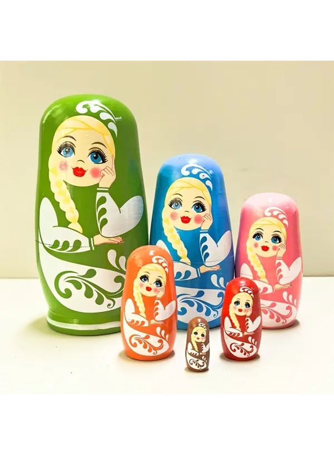 Traditional Matryoshka Style 84 Nesting Dolls Set Color Coded Layers Sturdy Wooden Collectible Stacking Toy For Children And Adults Educational Handmade Craft With Intricate Faces Dress Design Safe For Kids Over 3 Years Birthday Christmas Easter Gift Multi Color Options Red Green Pink Brown White Golden Mini Small Dolls - Image 2