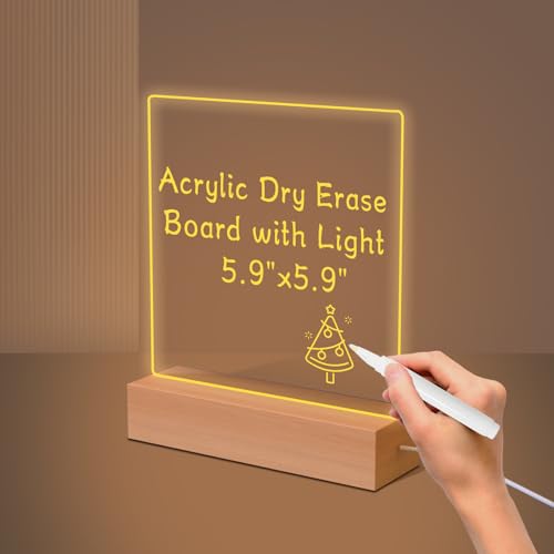 MEGUO Gifts for Women Men Girls-Personalized DIY Night Light Message Board with Erasable Pen,Room/Home/Office Décor,Best Gift for Mother's Day/Father'sday/Birthday/Wedding/Anniversary - Image 1