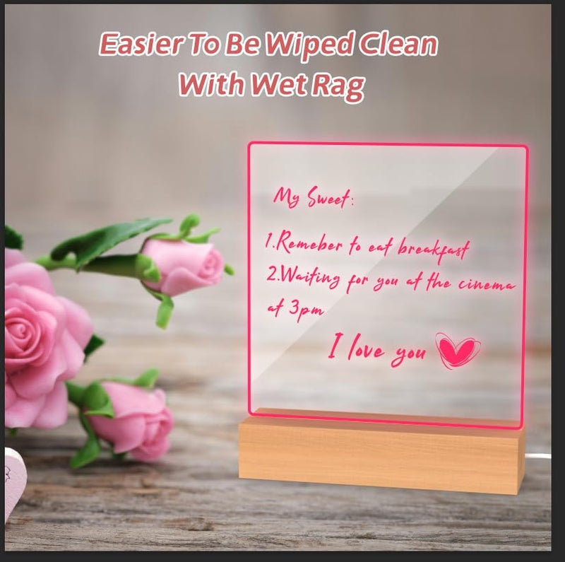 MEGUO Gifts for Women Men Girls-Personalized DIY Night Light Message Board with Erasable Pen,Room/Home/Office Décor,Best Gift for Mother's Day/Father'sday/Birthday/Wedding/Anniversary - Image 3