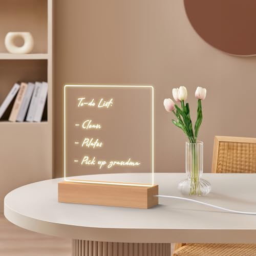 MEGUO Gifts for Women Men Girls-Personalized DIY Night Light Message Board with Erasable Pen,Room/Home/Office Décor,Best Gift for Mother's Day/Father'sday/Birthday/Wedding/Anniversary - Image 4