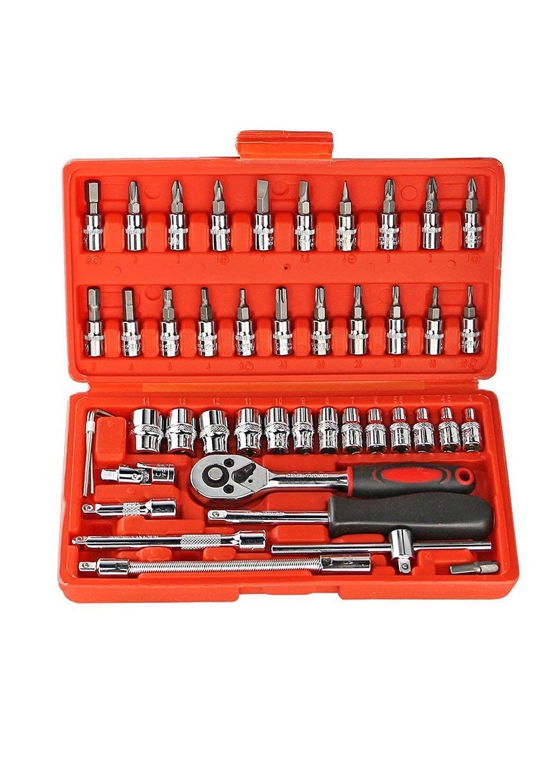 Generic 46-Piece Magnetic Screwdriver & Socket Spanner Set – Heavy-Duty Jackly Wrench Repair Toolkit for Home, Office, Car, Bike & DIY Repairs  - Image 1
