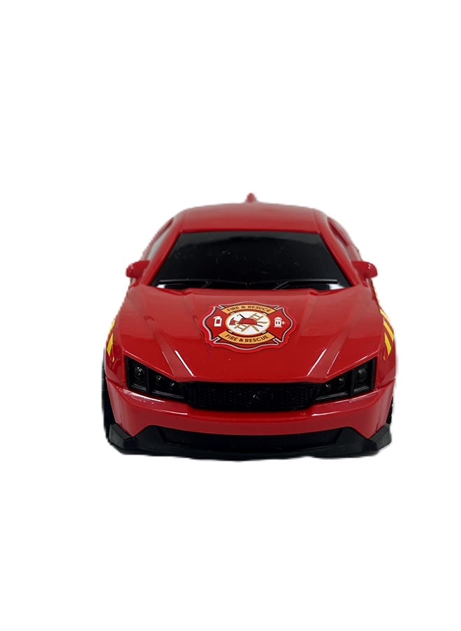 D-Power - Helicopter & Sports Car 1:14 Scale Firemen Playset – Red | Elevate the excitement with this 1:14 scale Firemen Playset |  Requires Batteries: 3x LR44 batteries included | Ideal gifts ages 3+ - Image 1