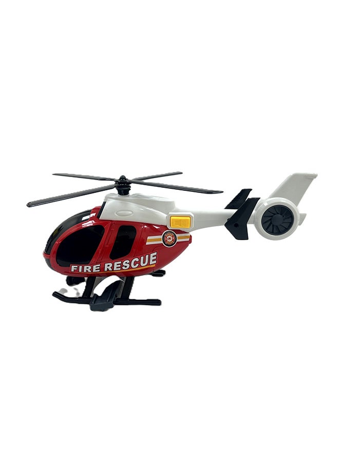 D-Power - Helicopter & Sports Car 1:14 Scale Firemen Playset – Red | Elevate the excitement with this 1:14 scale Firemen Playset |  Requires Batteries: 3x LR44 batteries included | Ideal gifts ages 3+ - Image 1