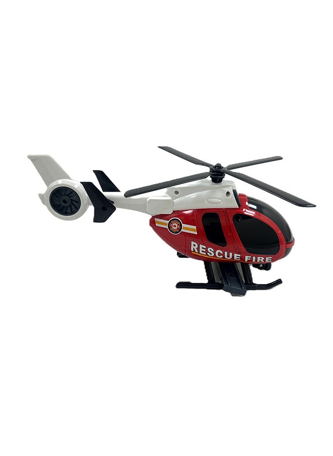 D-Power - Helicopter & Sports Car 1:14 Scale Firemen Playset – Red | Elevate the excitement with this 1:14 scale Firemen Playset |  Requires Batteries: 3x LR44 batteries included | Ideal gifts ages 3+ - Image 1