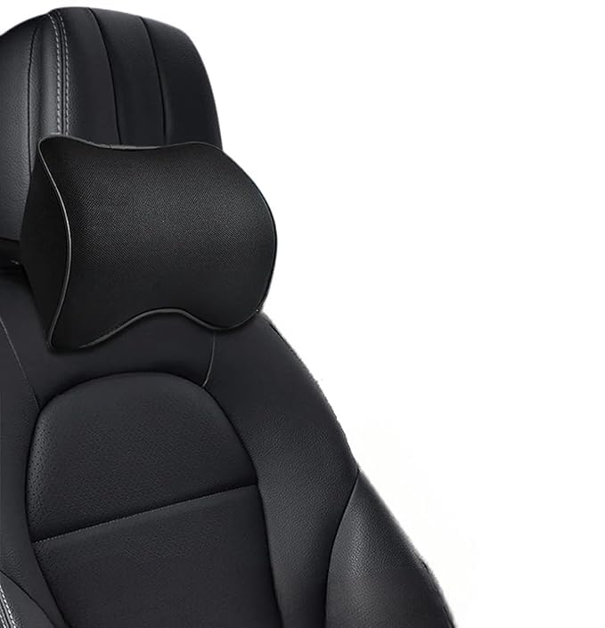 ONTRIP ONTRIP Car Neck Rest Pillow Pack-2, Ultrasoft Car Pillow for Comfortable Car Rides,Superior Neck Support Cushion,Relieves Neck Pain,Hi-Per Foam Head Rest Pillow with Washable Cover,(Black) - Image 3
