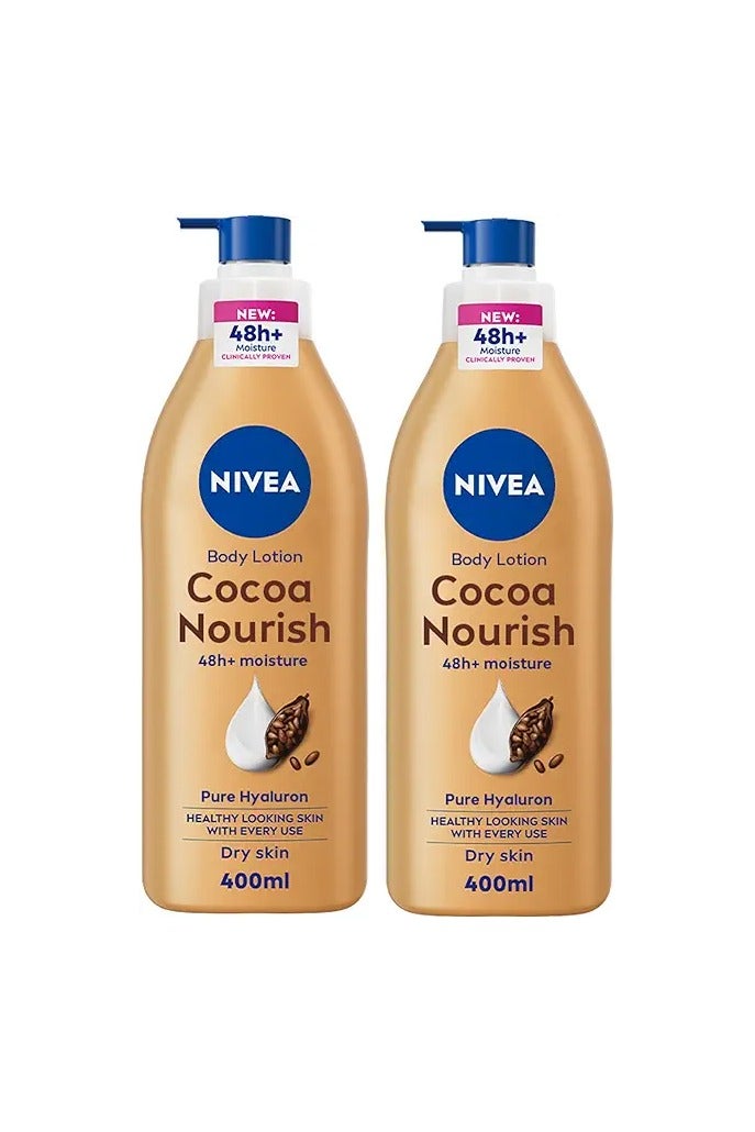 Nivea Cocoa Nourish Body Lotion, Dry Skin, Pack Of 2 