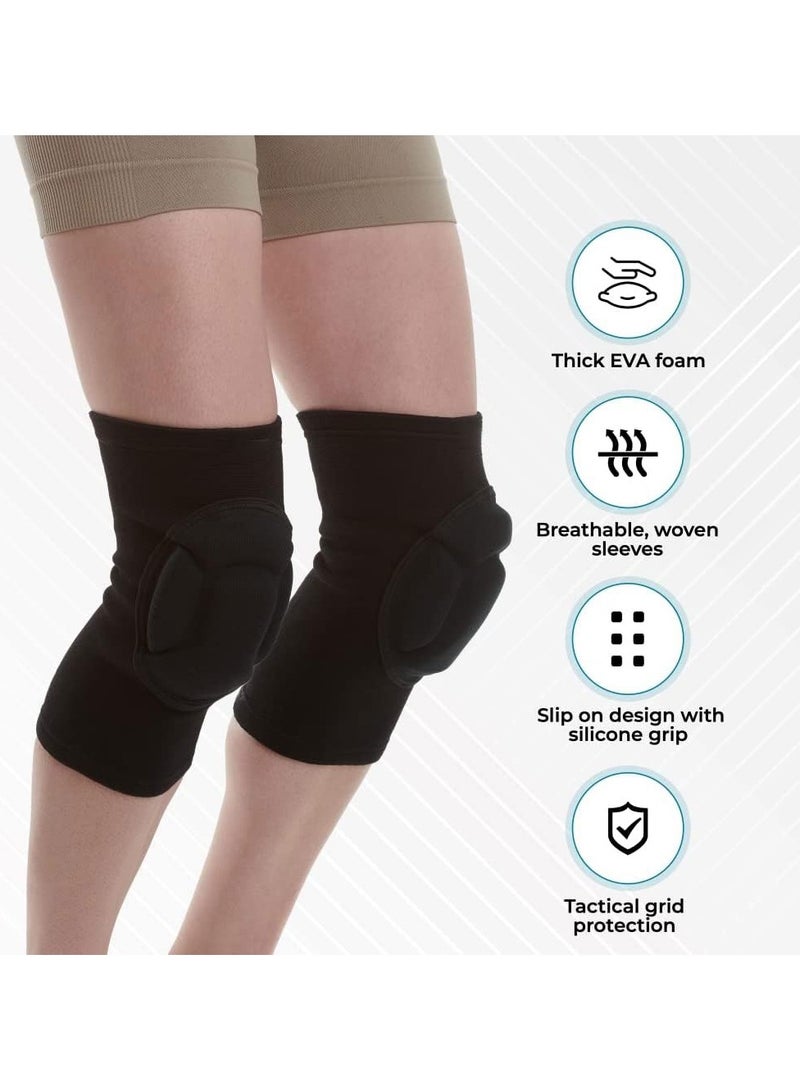 Generic 2-Piece Football Extreme Sports Knee Pad,Protective Knee Pads, Thick spongeAnti-slip, Collision Avoidance Knee Sleeve（Black) - Image 2