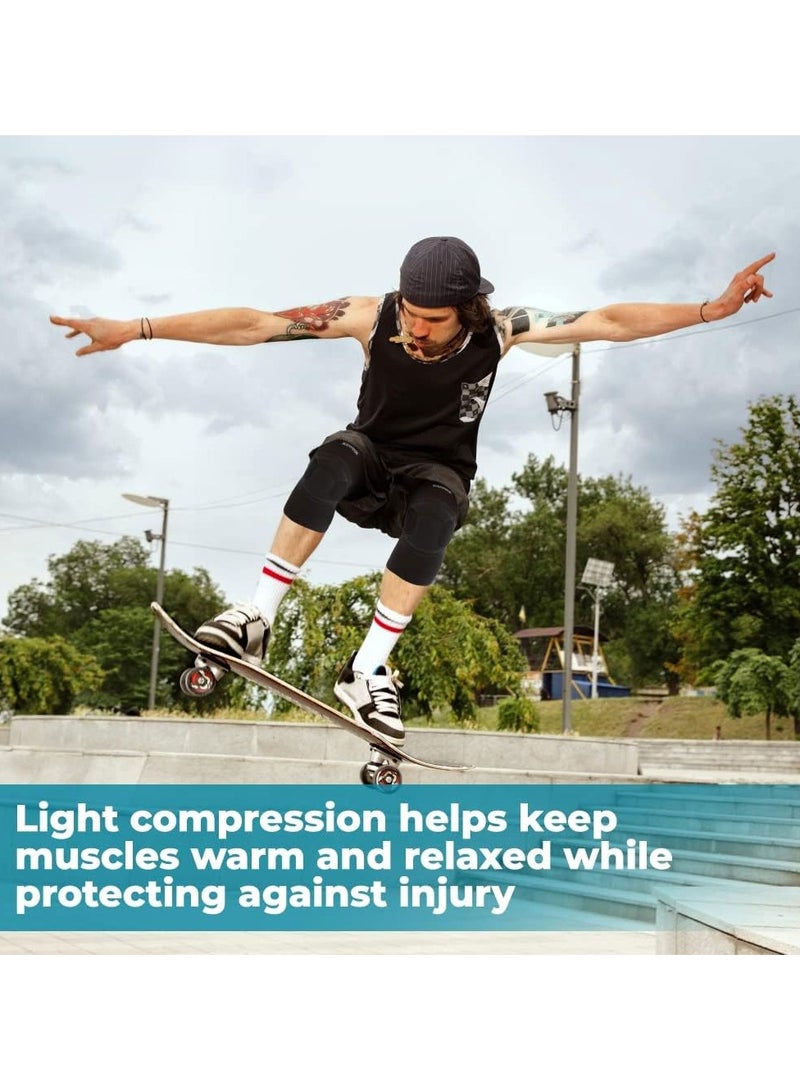 Generic 2-Piece Football Extreme Sports Knee Pad,Protective Knee Pads, Thick spongeAnti-slip, Collision Avoidance Knee Sleeve（Black) - Image 5