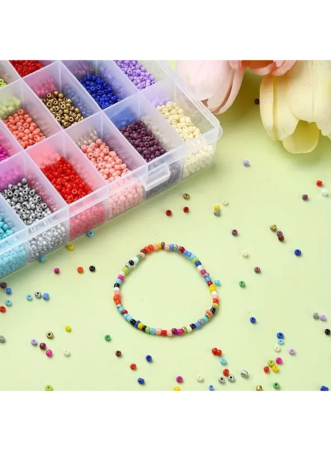 طقم صنع أساور DIY متعدد الألوان مع خرز زجاجي وخيوط كريستال لمجوهرات الحرف اليدوية - Image 3