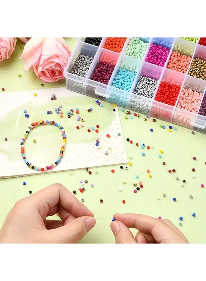 طقم صنع أساور DIY متعدد الألوان مع خرز زجاجي وخيوط كريستال لمجوهرات الحرف اليدوية - Image 4