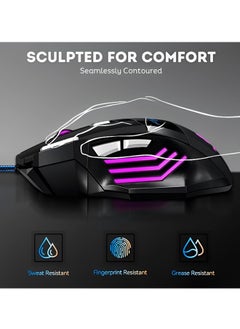 Pro Gaming Mouse - 2400 DPI, 7 Programmable Macro Buttons, 10 Color-Changing RGB Backlight, 4 Adjustable DPI Levels - Midnight Black - pzsku/ZA6AAC7B8F2642742E098Z/45/1741317811/54abebf3-8170-4d24-8466-51f75a09974b