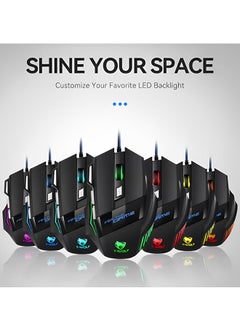 Pro Gaming Mouse - 2400 DPI, 7 Programmable Macro Buttons, 10 Color-Changing RGB Backlight, 4 Adjustable DPI Levels - Midnight Black - pzsku/ZA6AAC7B8F2642742E098Z/45/1741317931/841bc5e3-e5b1-41b4-ba2c-642176b76cb1