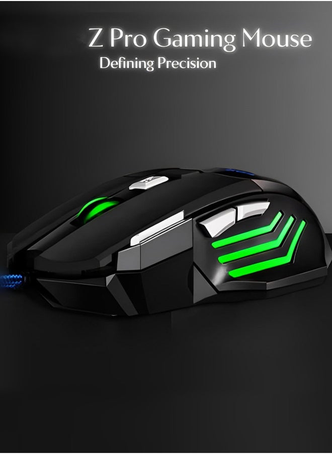 Pro Gaming Mouse - 2400 DPI, 7 Programmable Macro Buttons, 10 Color-Changing RGB Backlight, 4 Adjustable DPI Levels - Midnight Black  - Image 3