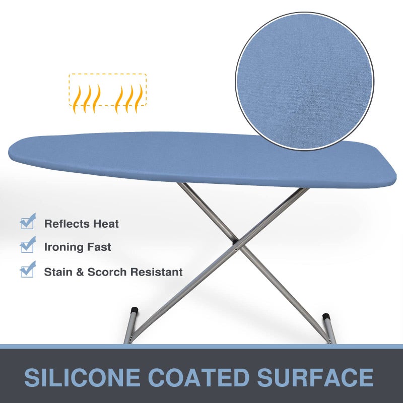 VividPaw Ironing Board Cover and Pad 18x49, Extra Wide, Thick Padding, Elastic Edge, Silicone Coated, Resist Scorching, Heavy Duty Iron Board Covers (Silicone Coating-Blue, 18" x 49") - Image 4
