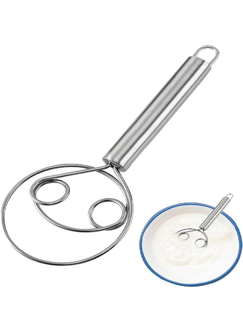 Prostuff.in Prostuffin 2 Pcs Multifunctional Stainless Steel Dough Mixer Hand Tool with Round Handle Home Baking Whisking TimeSaving Easy to Clean Sliver  - Image 1