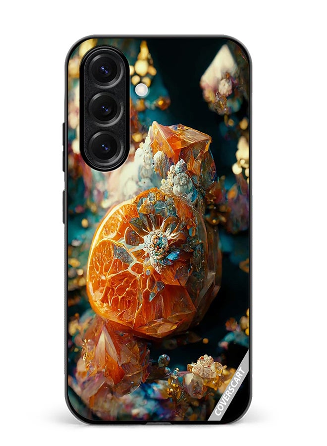 Protective Case Cover For Samsung Galaxy S25 Plus Orange Paint Gel Balls Design Multicolour