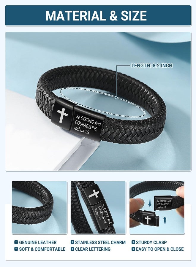 UPROMI Cross Bracelet for Men Christian Religious Baptism Christmas Stocking Stuffers Teen Boy Gifts Ideas Confirmation Gifts for Teenage Boys Him 12 14 16 18 13 15 Year Old Birthday - Image 4