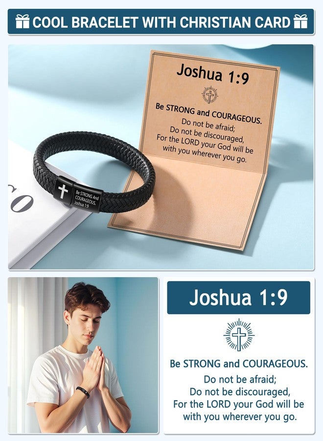 UPROMI Cross Bracelet for Men Christian Religious Baptism Christmas Stocking Stuffers Teen Boy Gifts Ideas Confirmation Gifts for Teenage Boys Him 12 14 16 18 13 15 Year Old Birthday - Image 5