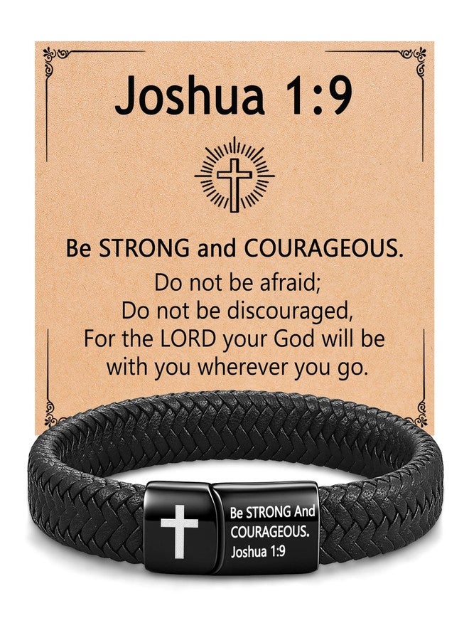 UPROMI Cross Bracelet for Men Christian Religious Baptism Christmas Stocking Stuffers Teen Boy Gifts Ideas Confirmation Gifts for Teenage Boys Him 12 14 16 18 13 15 Year Old Birthday - Image 1