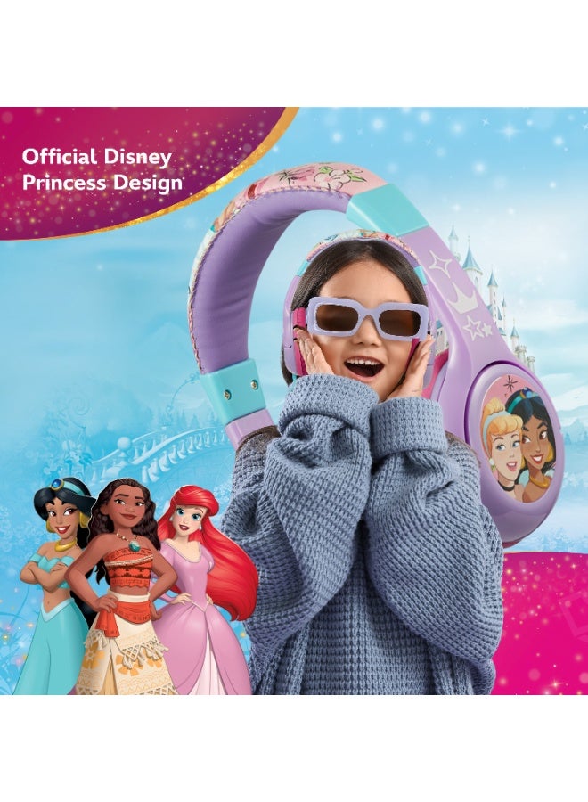 Volkano Disney Princess Kiddies Adjustable Stereo Headphones – Comfortable Padded Earcups, 3.5mm Aux Connection, Perfect for Young Listeners (Ages 3+) - Image 3