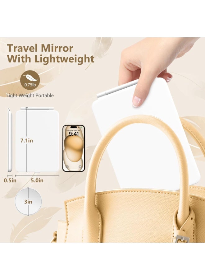 Rechargeable Makeup Mirror for Travel – Portable Vanity Mirror with  Lights, 3 Color Lighting Modes,  Rechargeable Battery, Ultra-Slim Lighted Mirror for Makeup & Travel - Image 2